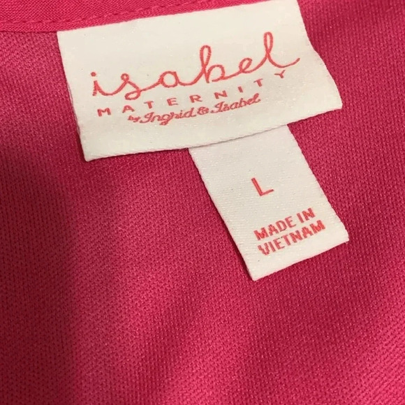 Women’s Isabel Short Sleeve Pink Maternity Shirt Size Large EUC - Picture 6 of 7